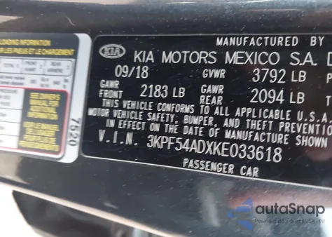 2019 Kia Forte Ex z USA, uszkodzony, nr VIN 3KPF54ADXKE033618